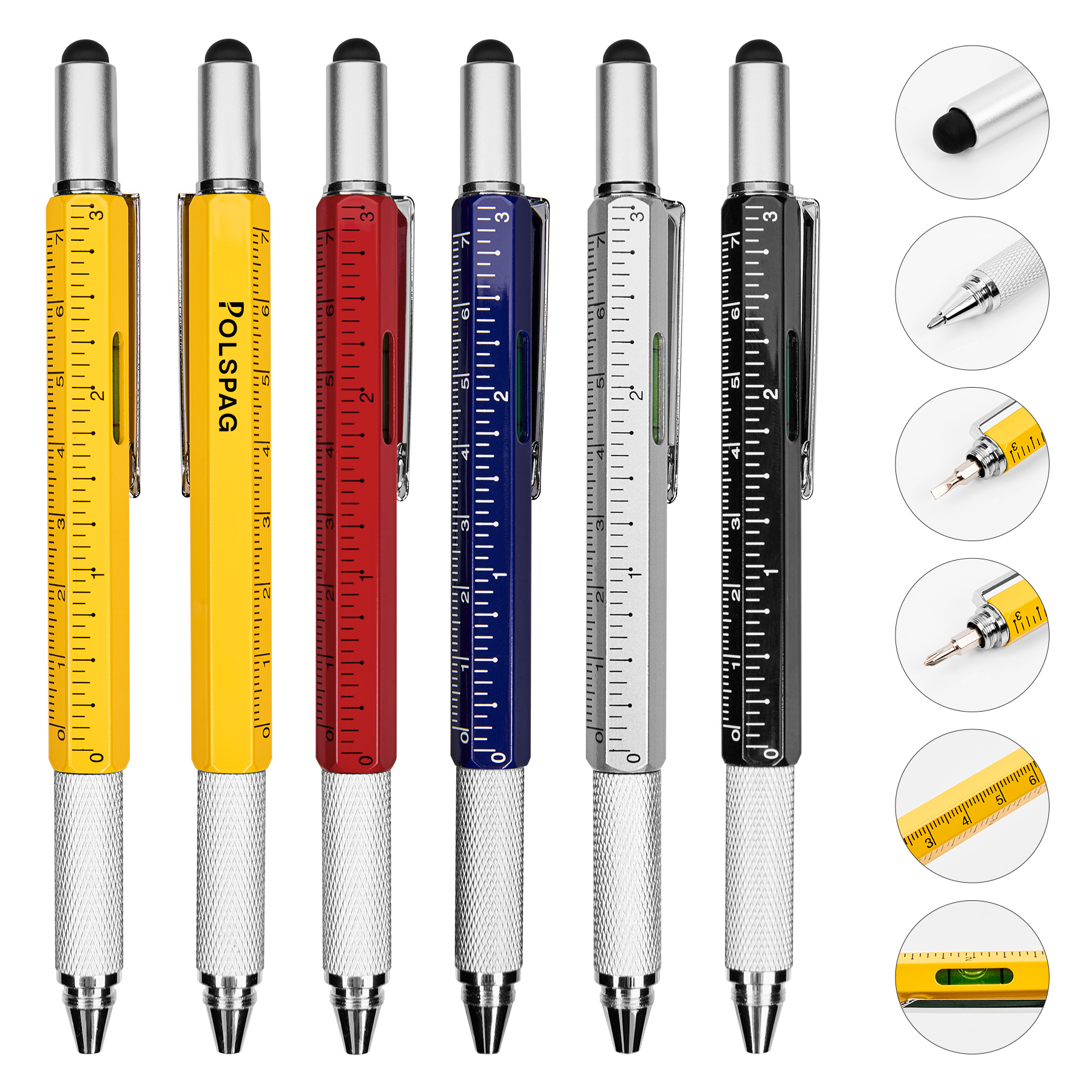 Metal 6-In-1 Multi Function Tool Pen 8