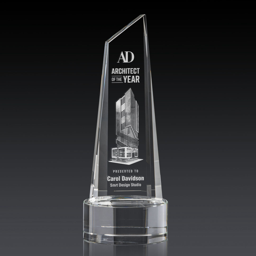 Akron Tower 3D Award on Base - Clear 3