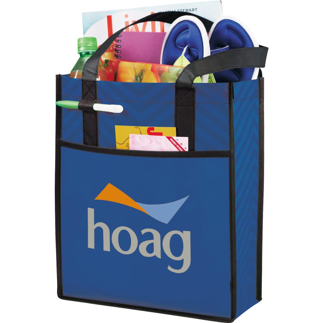 Printed Chevron Non-Woven Shopper Tote 11