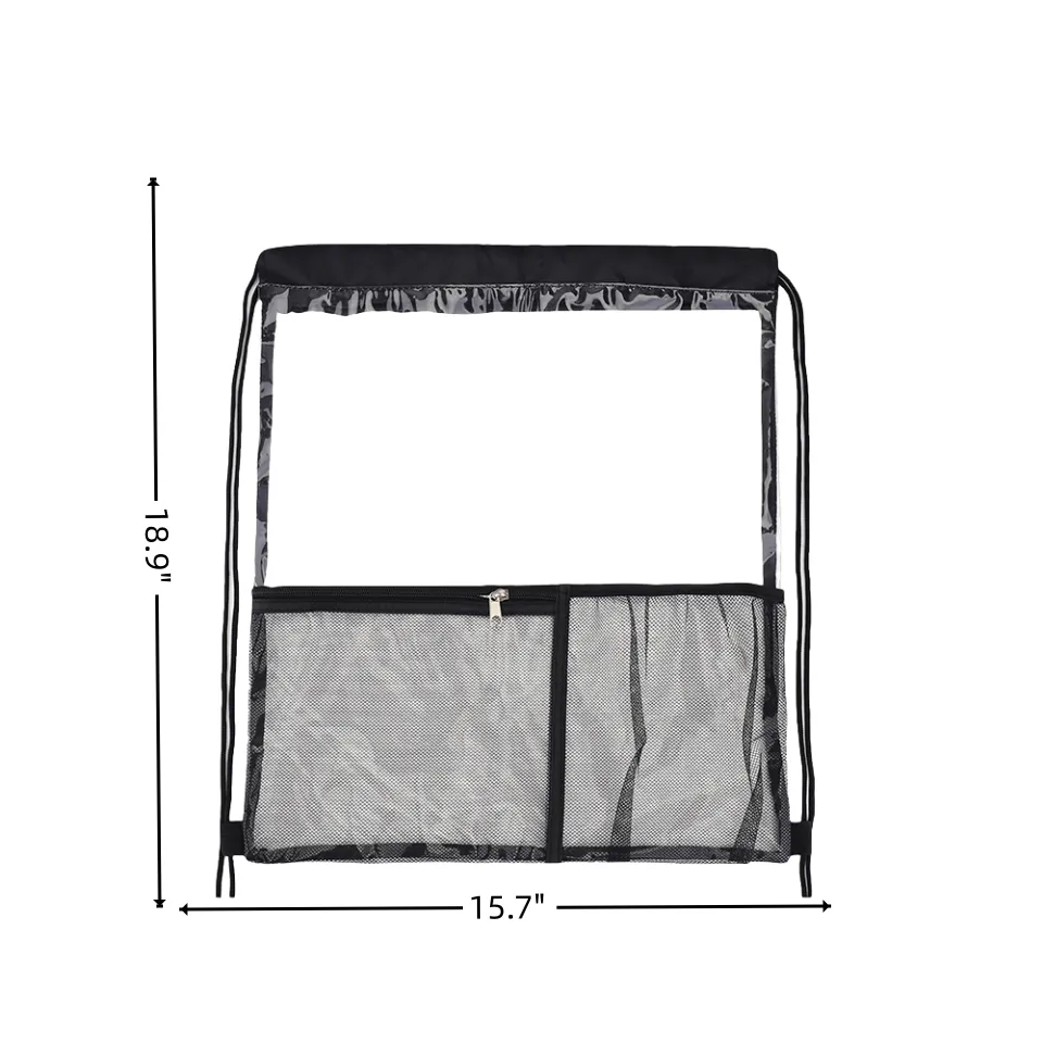 Clear Waterproof Stadium Drawstring Backpack 5