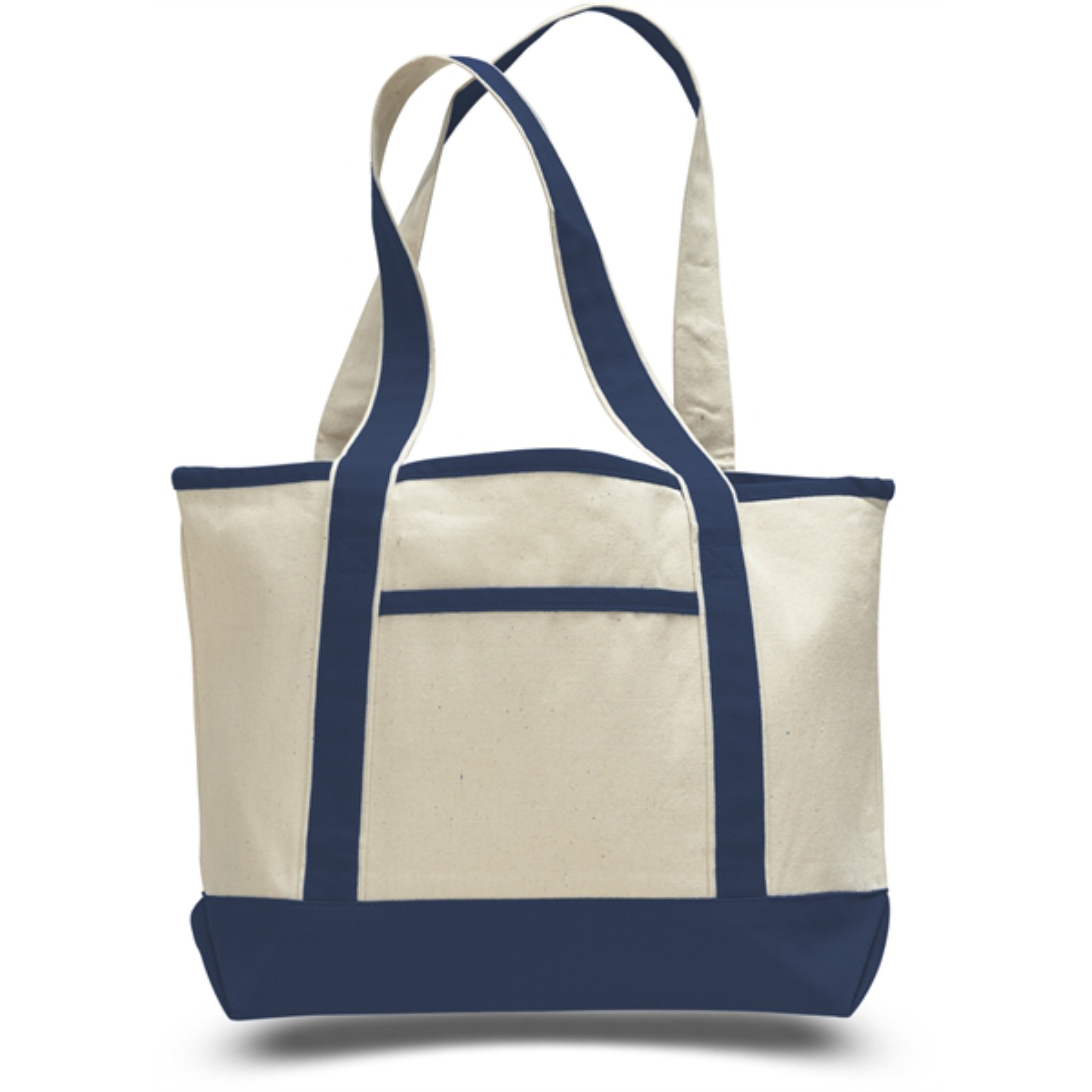 Premium Shopping Tote Bag w/ Zipped Closure & Front Pocket 14