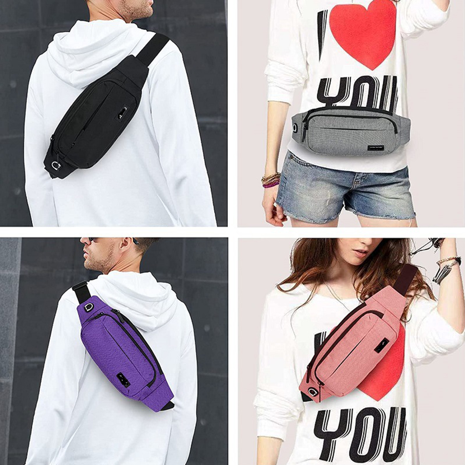 Large Crossbody Fanny Pack for Women Men Belt Bag 4