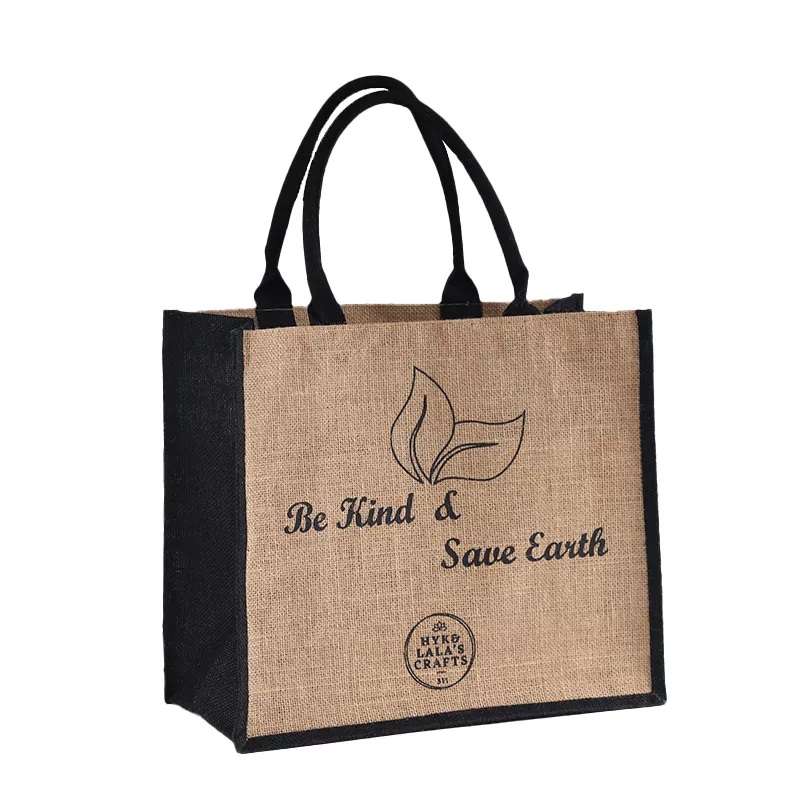 Eco-Friendly Jute Grocery Tote Bag, custom tote bag with logo imprint 2