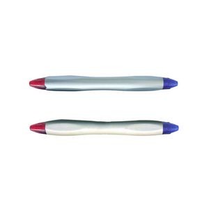 Blue Red Dual Tip Silver Pen 4