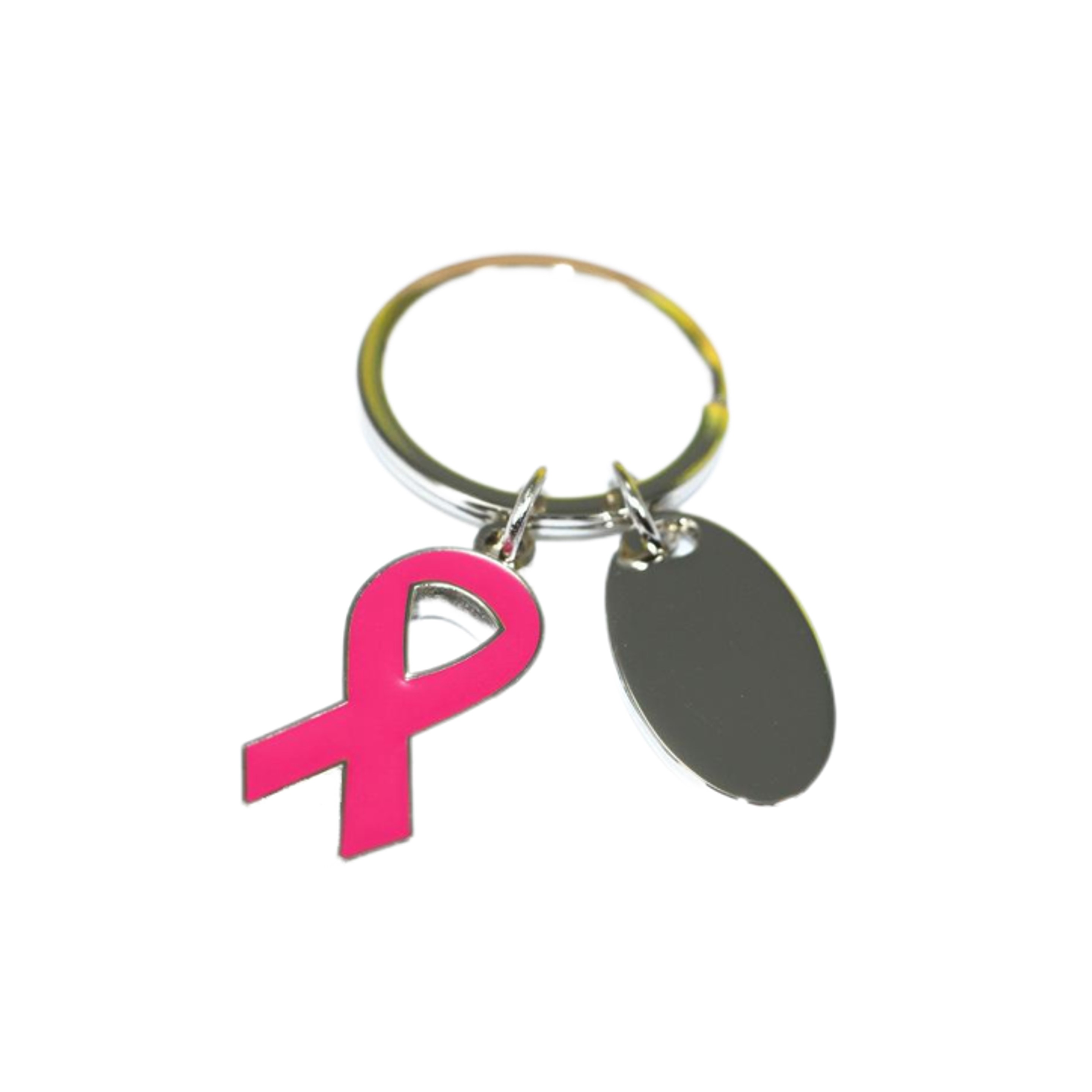 Pink Ribbon Metal Keychain (direct import) 2