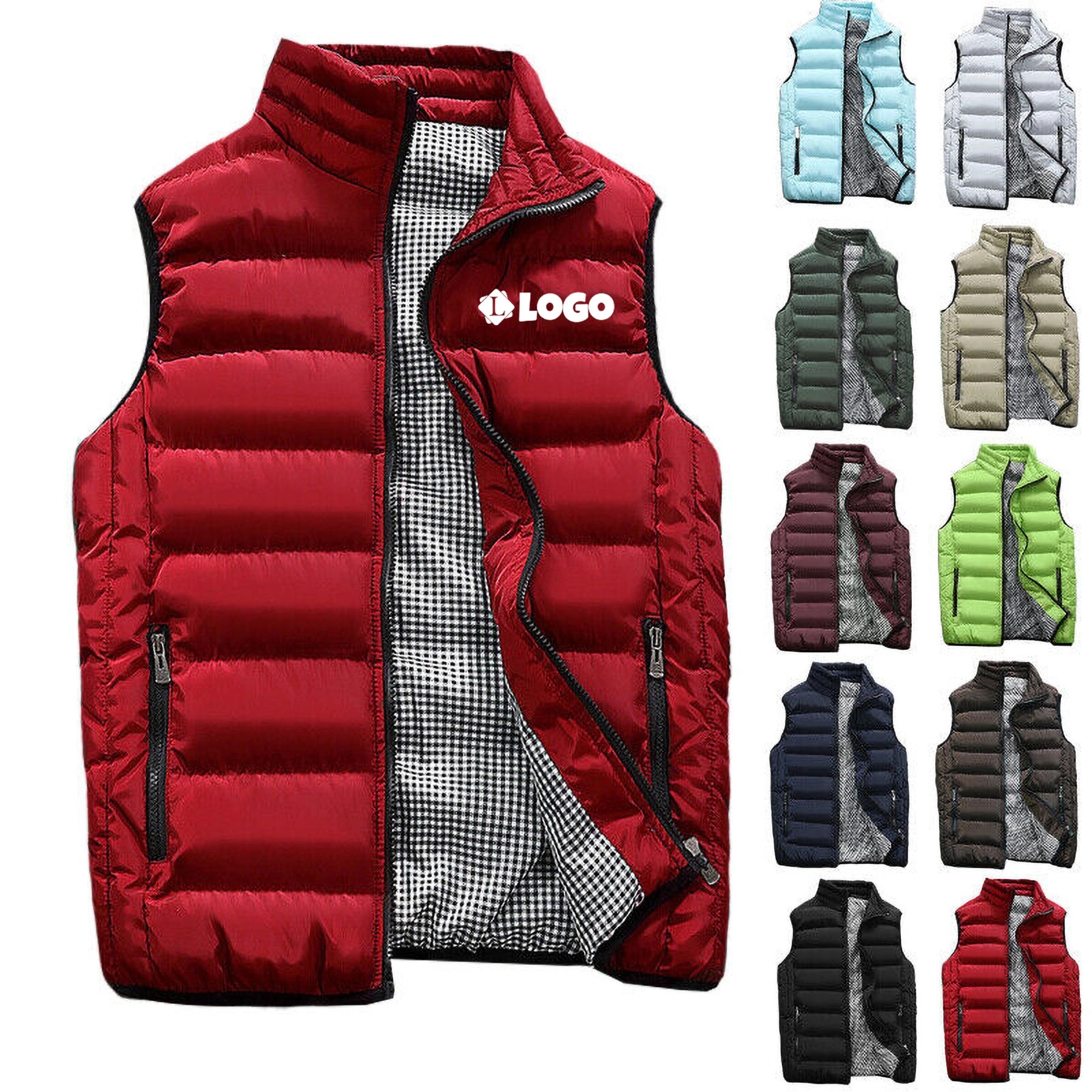 Mens Solid Winter Sleeveless Vest Coat 8