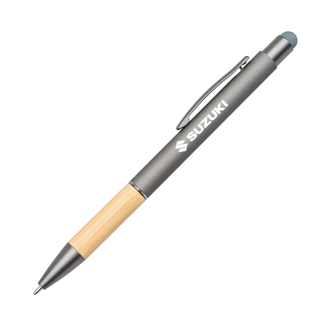 Assias Aluminum Pen w/Bamboo Grip & Blue Refill 6