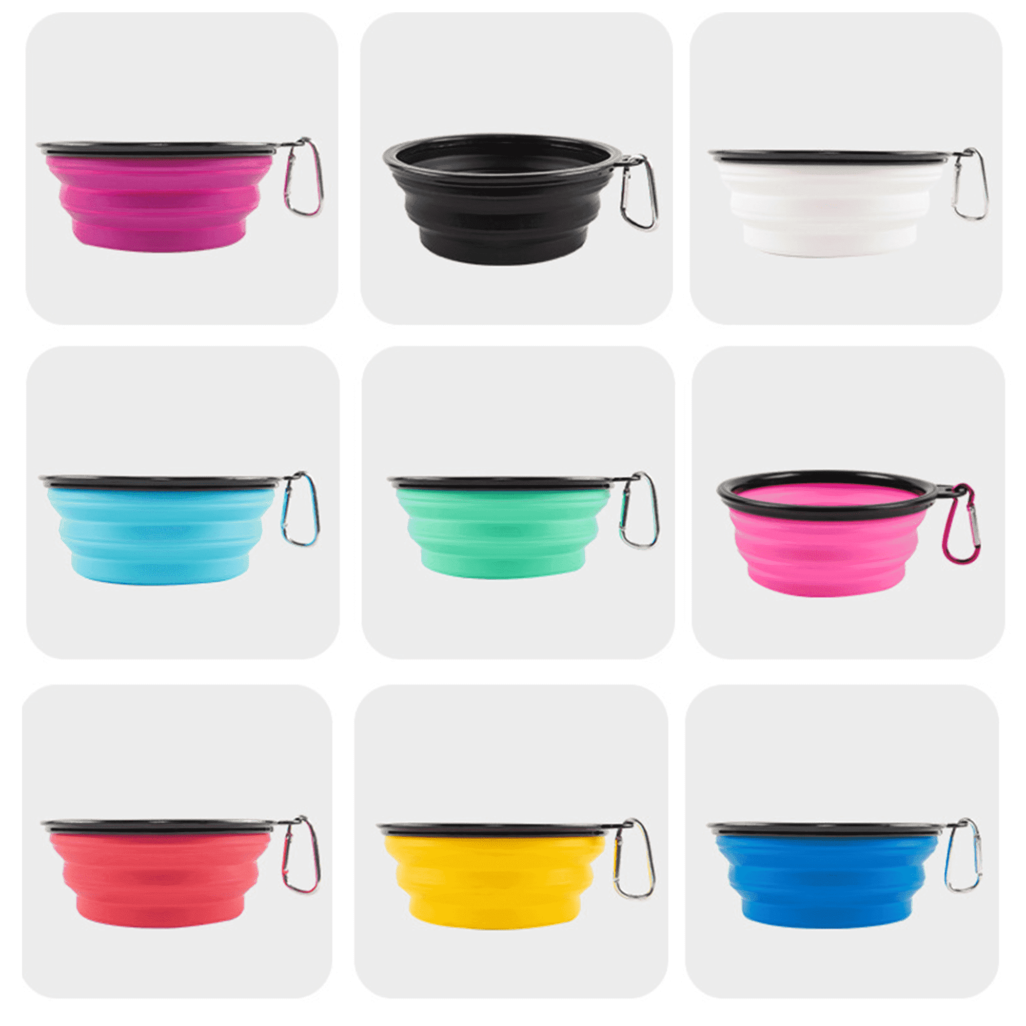 Foldable Silicone Dog Bowl with Carabiner 5