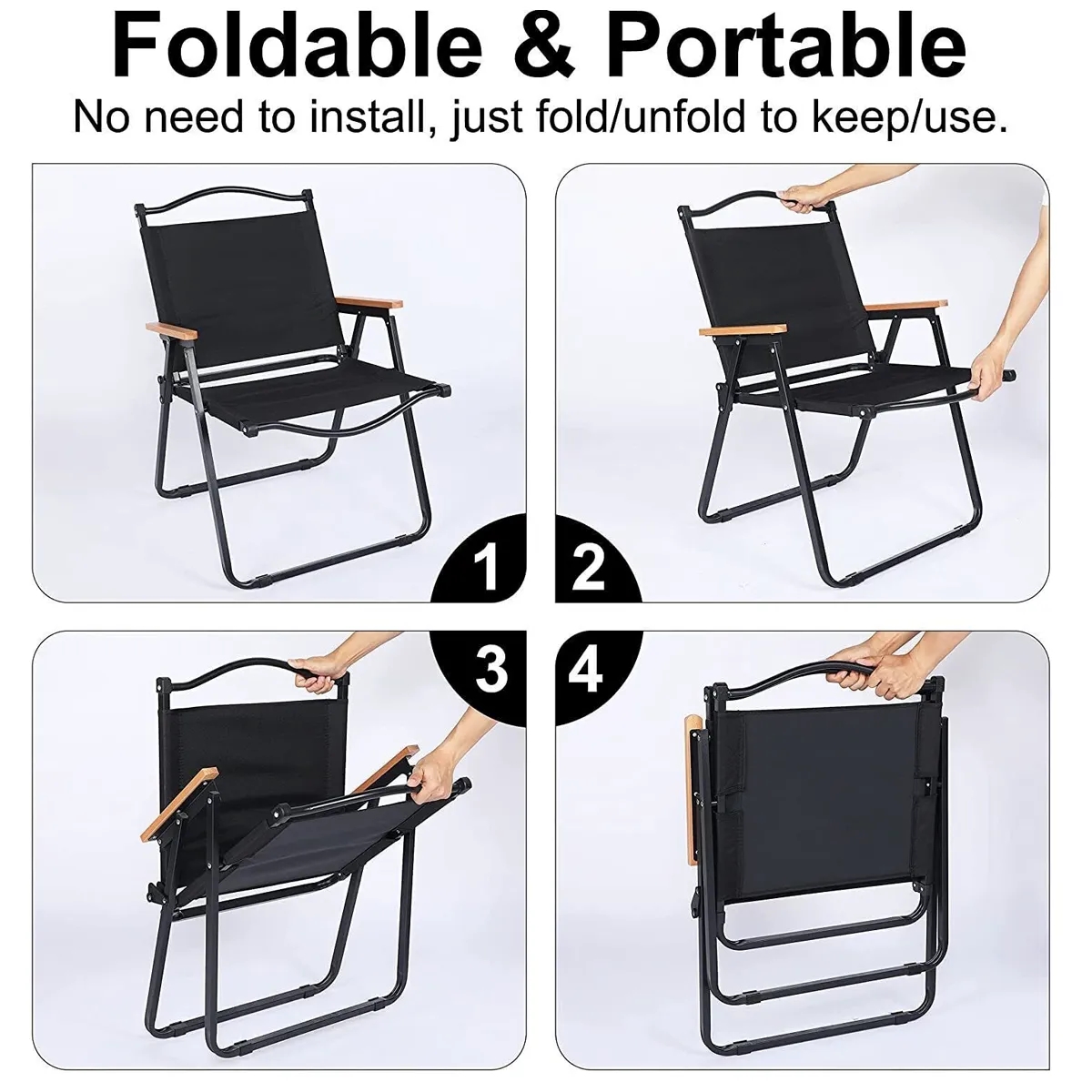 Folding Outdoor Camping Chairs with handle and storage bag 6