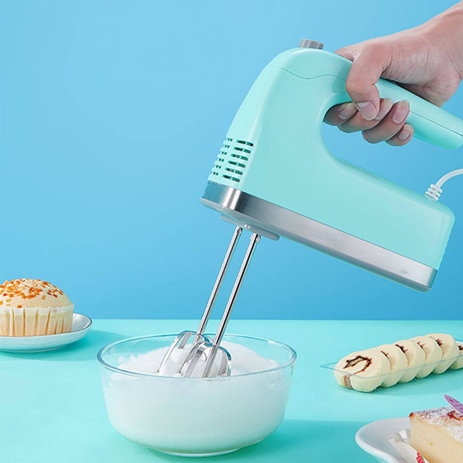 Household semi-automatic handheld electric egg beater 4
