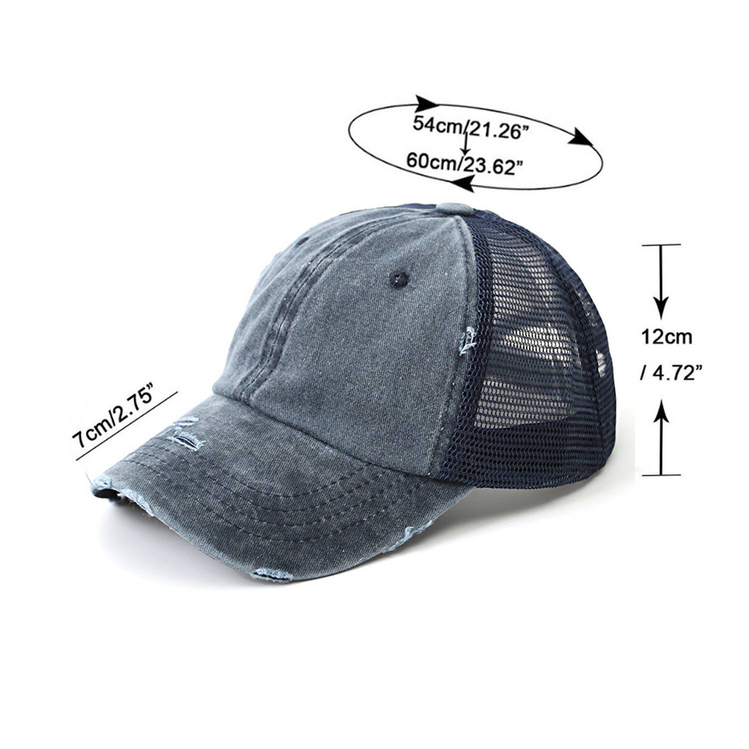 Women Cotton Ponytail Mesh Baseball Cap 4