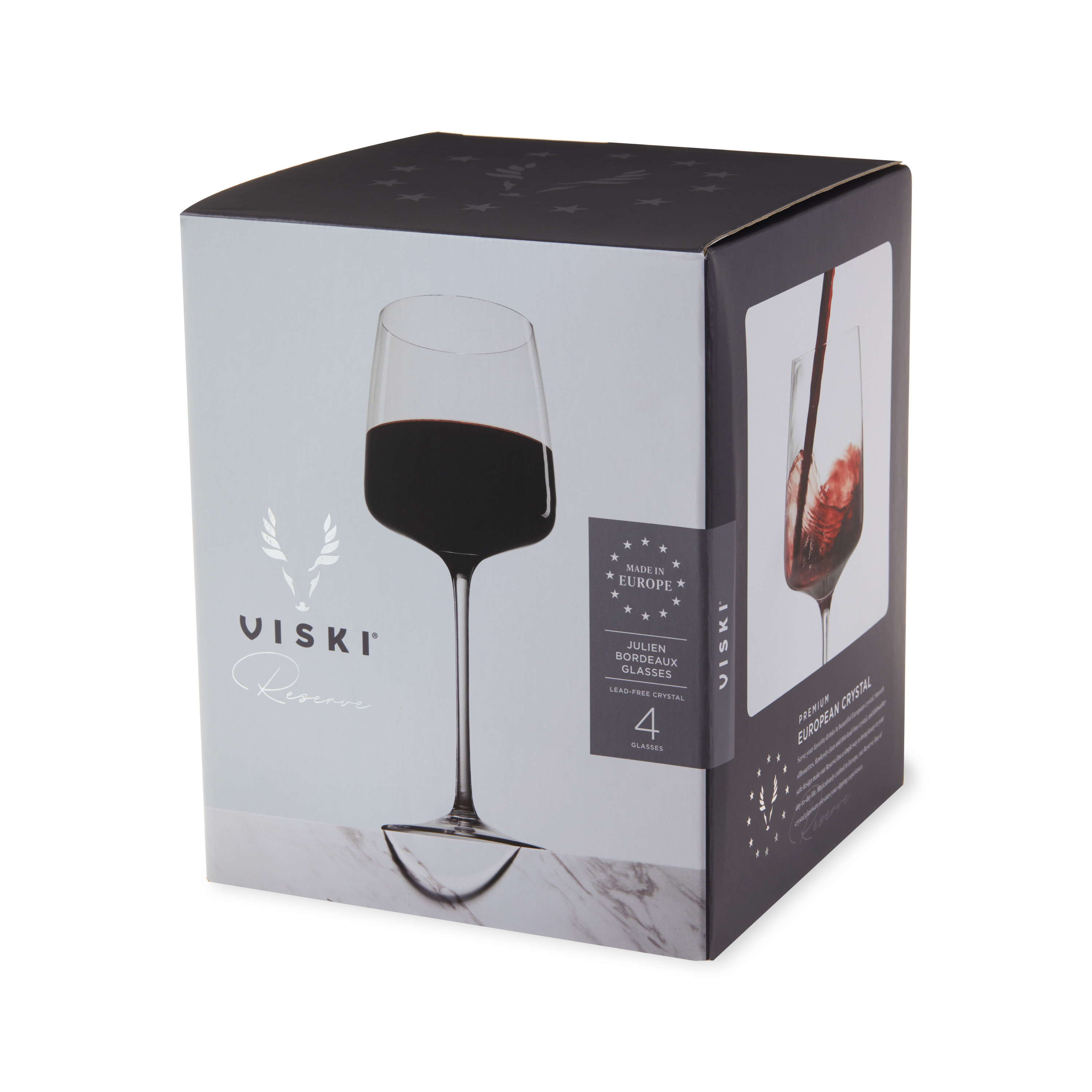 Viski® Reserve Julien Crystal Bordeaux Glass, set of 4 5