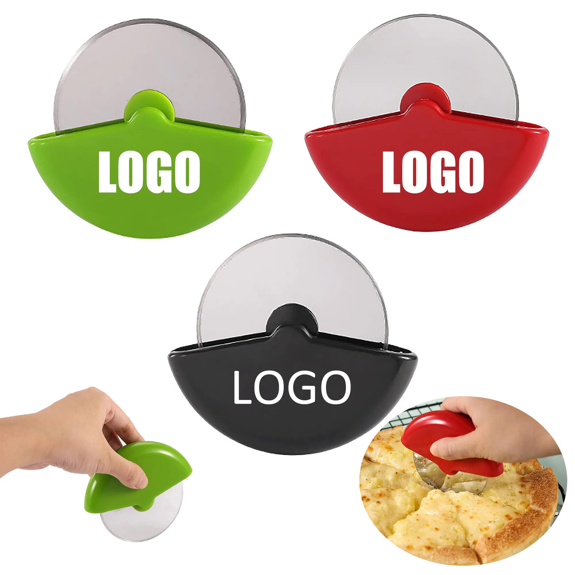 Handheld Round Rolling Pizza Cutter 3