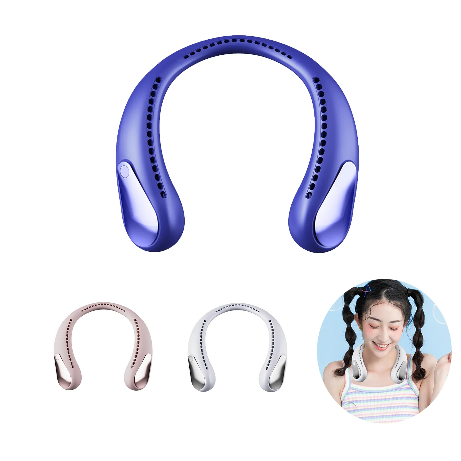USB No Blade Hanging Neck Fan 2