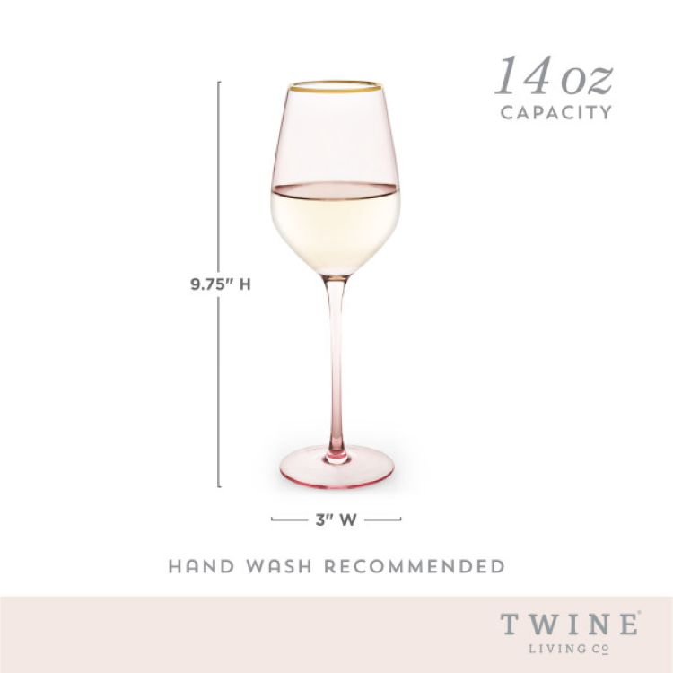Twine Living® Rose Crystal White Wine Glass, set of 2 4