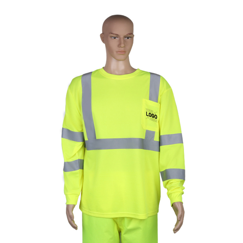 High Visibility Reflective Tape Safety T-Shirt with Pocket 2