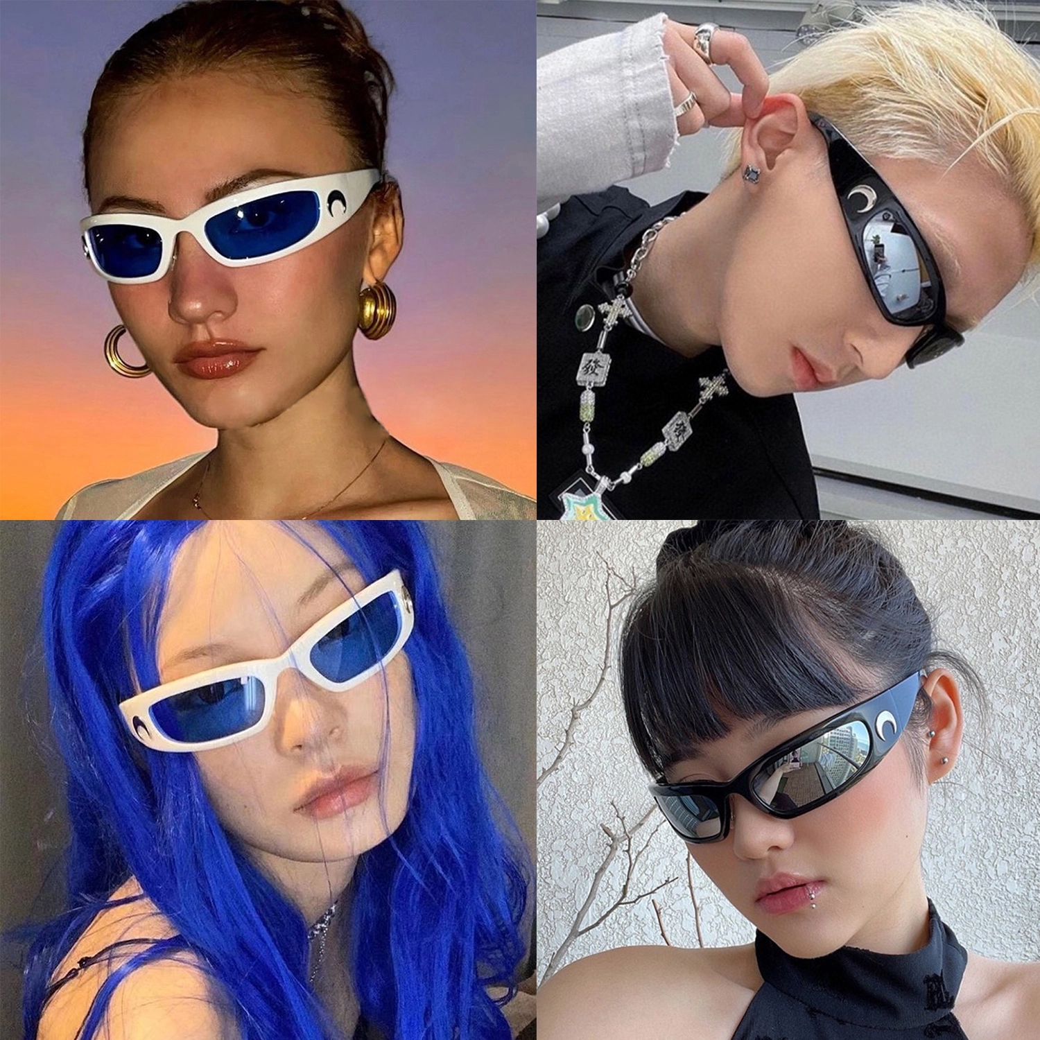 New Moon Outdoor Cycling Hip Hop Punk Sunglasses Uv400 3