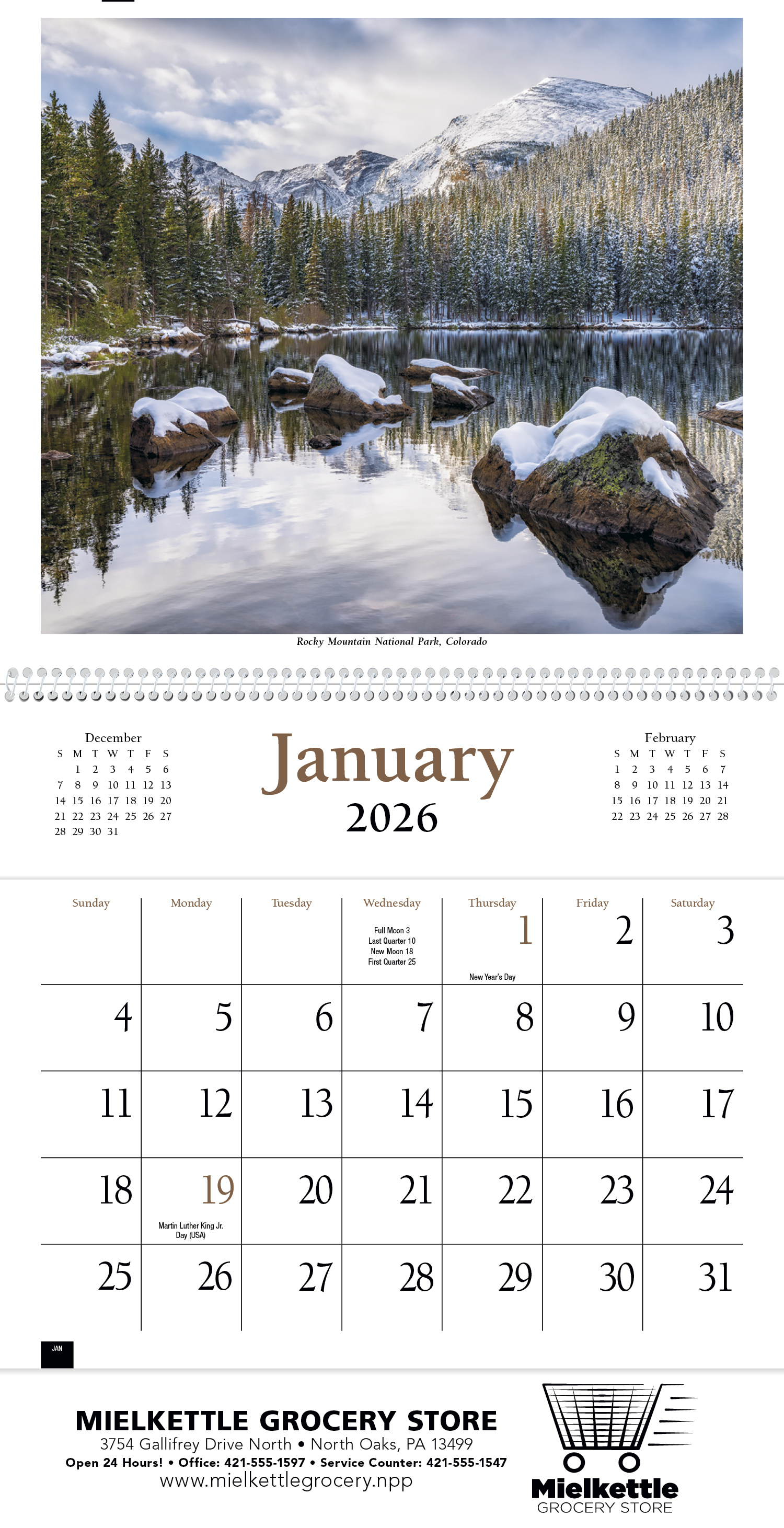 HotLine® Products Scenic America® Pocket Calendar 17