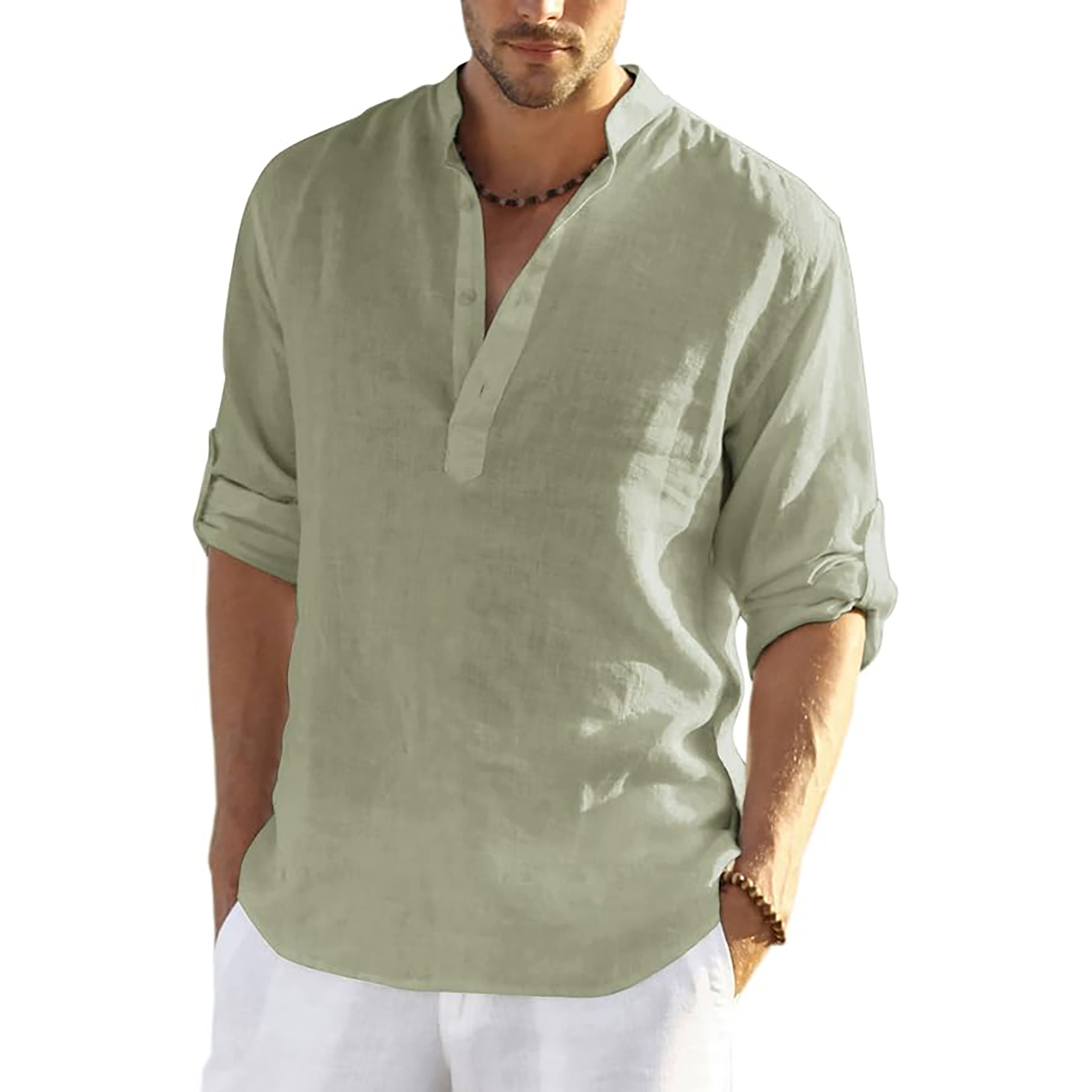 Casual Henley Collar Shirt 30