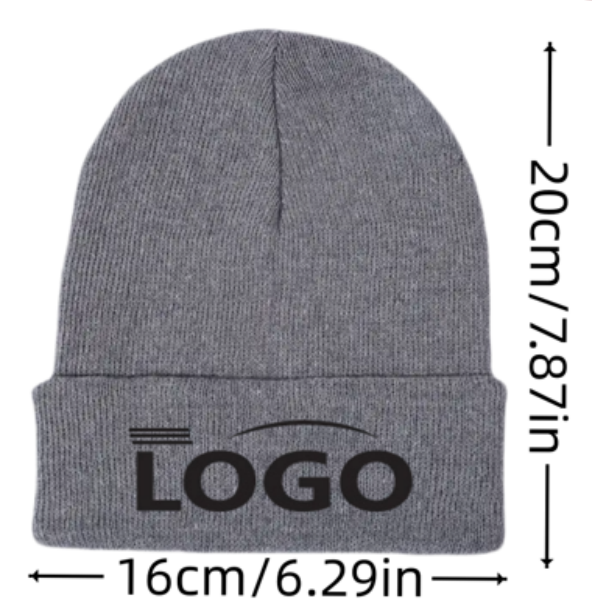 Custom Knit Beanie Hat Unisex Solid 5