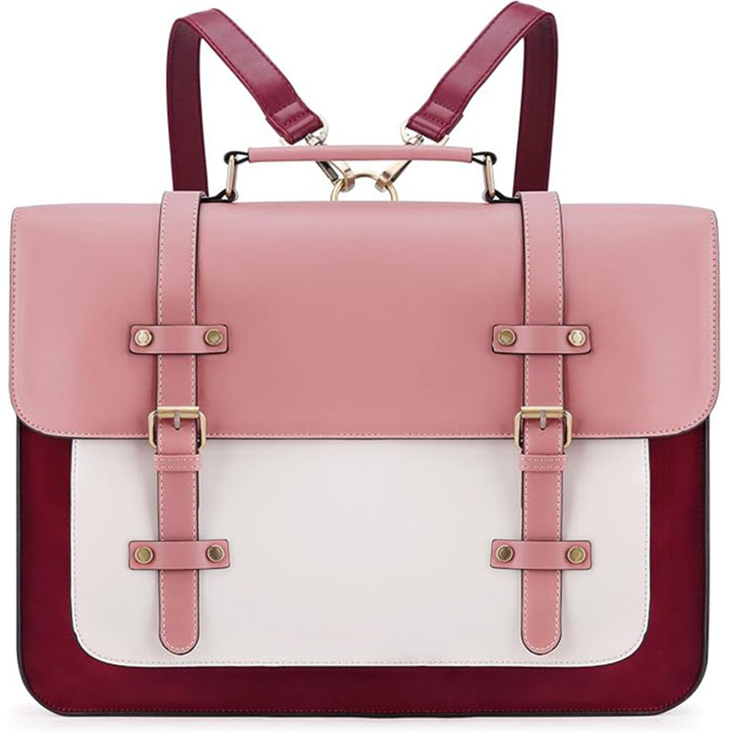 Large Capacity PU Leather Laptop Bag Backpack 5