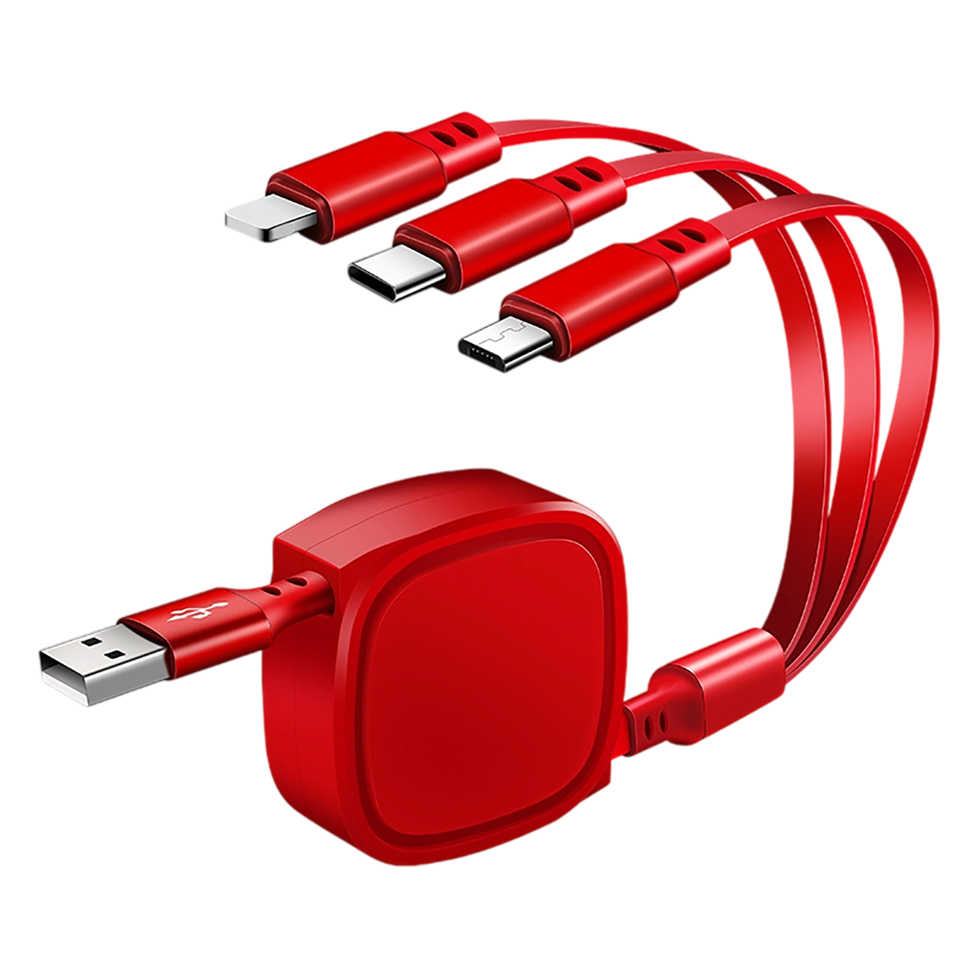 Full Color Stretchable 3" 1 Charging Cable Compact Travel Adapter 3