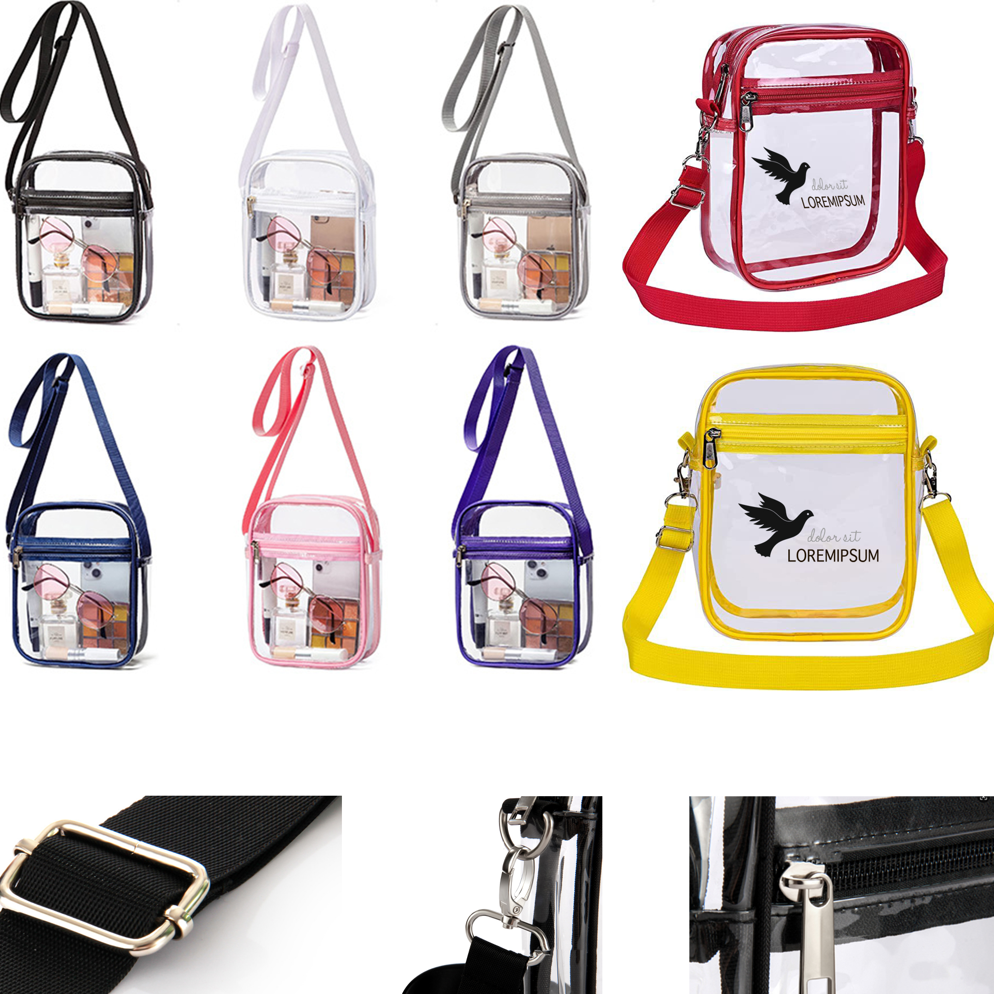 PVC Transparent Shoulder Messenger Bag Purse Han 2