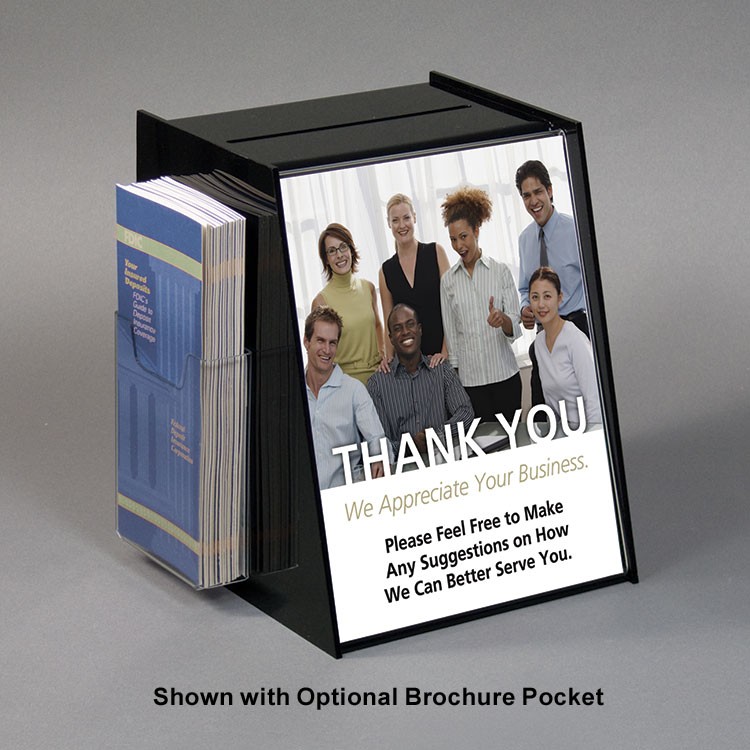 Black Acrylic Registration Box with 8 5"w x 11"h Sign Area