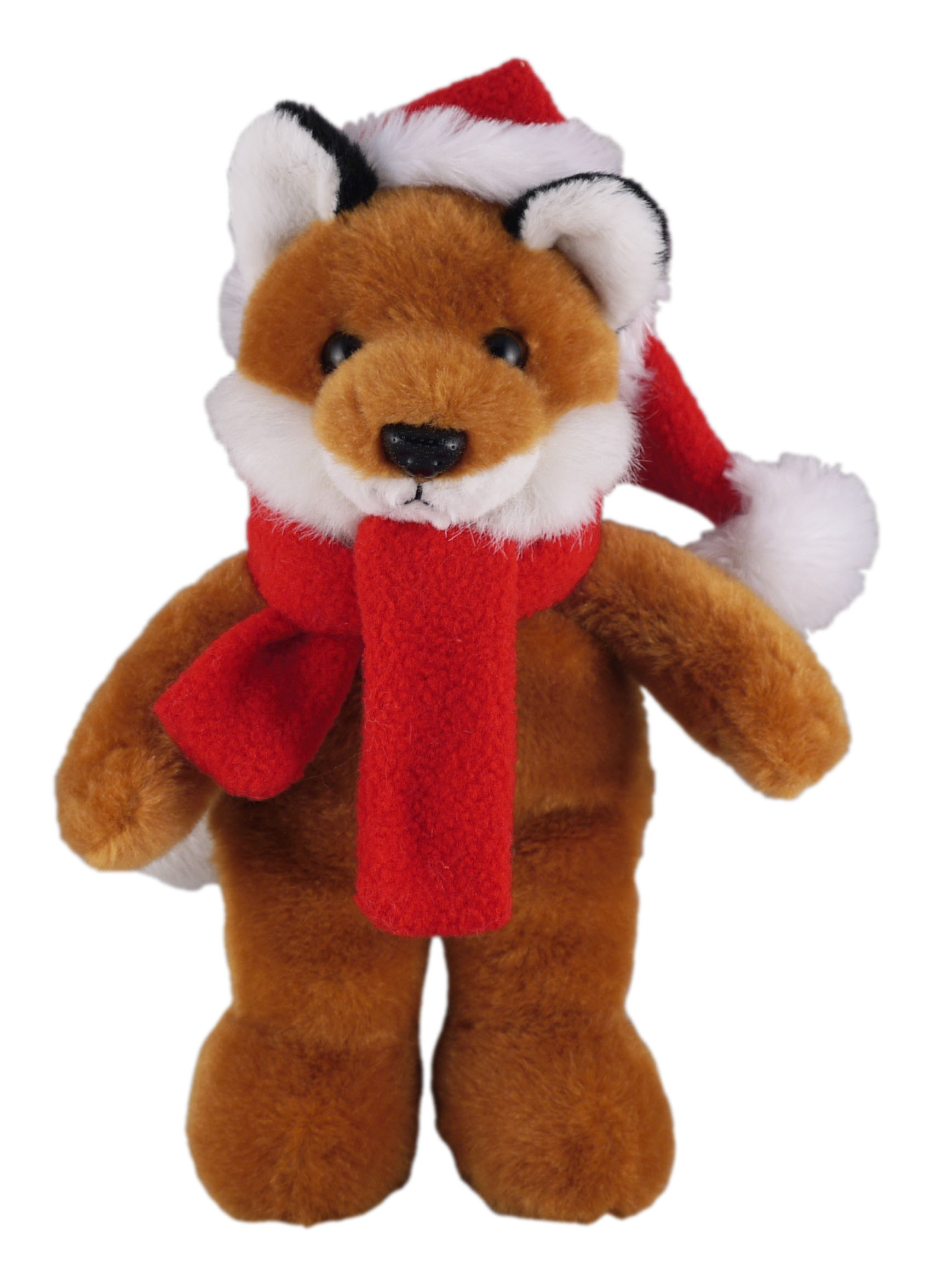 Soft Plush Stuffed Fox with Christmas Hat and Scarf 2