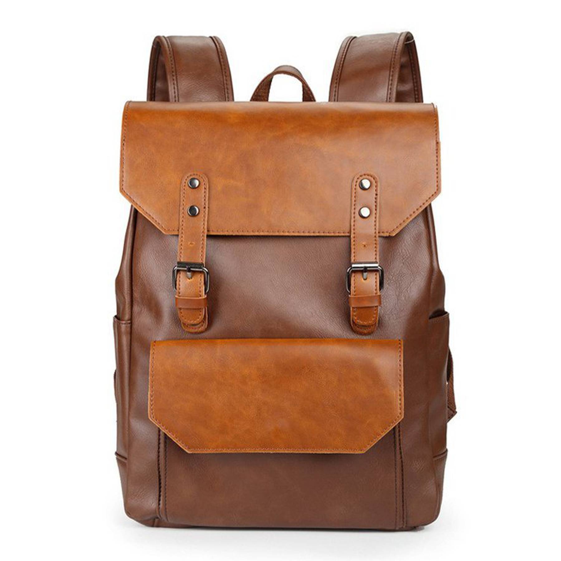 PU Weekend Travel Vintage Laptop Bookbag Backpack for Men 5