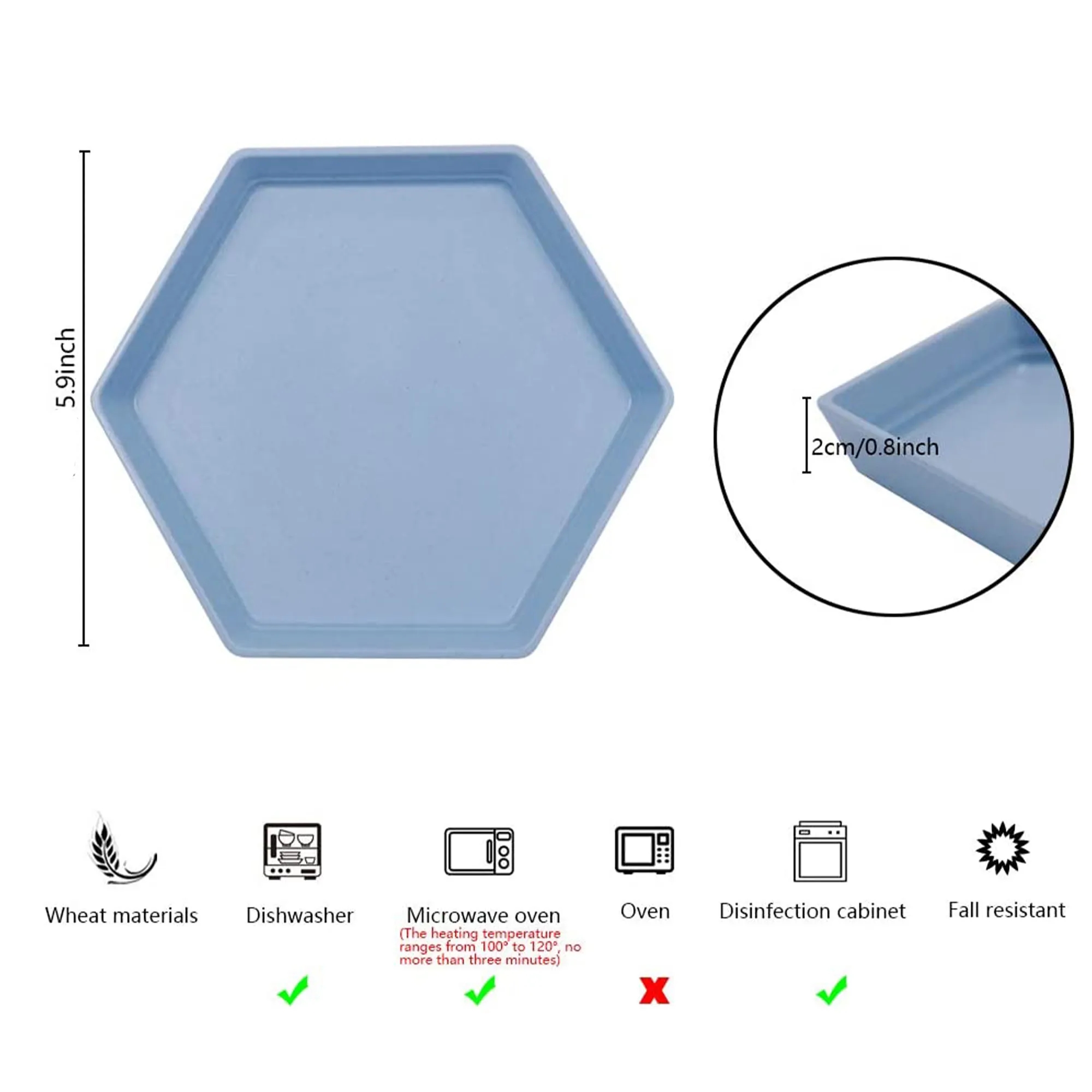Lightweight Hexagonal Wheat Straw Plate 2
