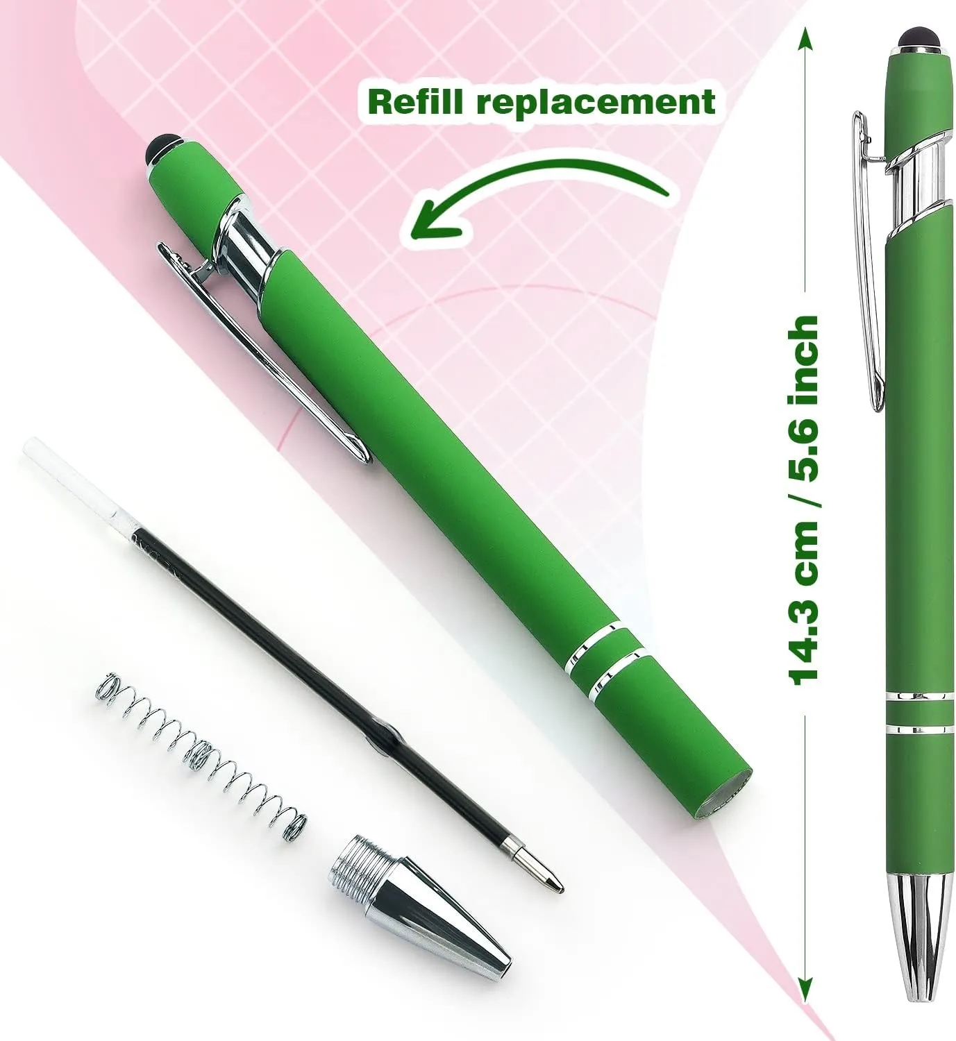 Aluminum Ballpoint Pens with Screens Touch Stylus Tips 6