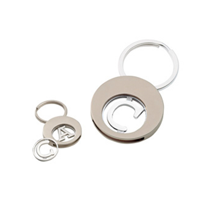 *CLOSEOUT* Millennium Series Silver Two-tone Silver Interchangable Initial Keychain