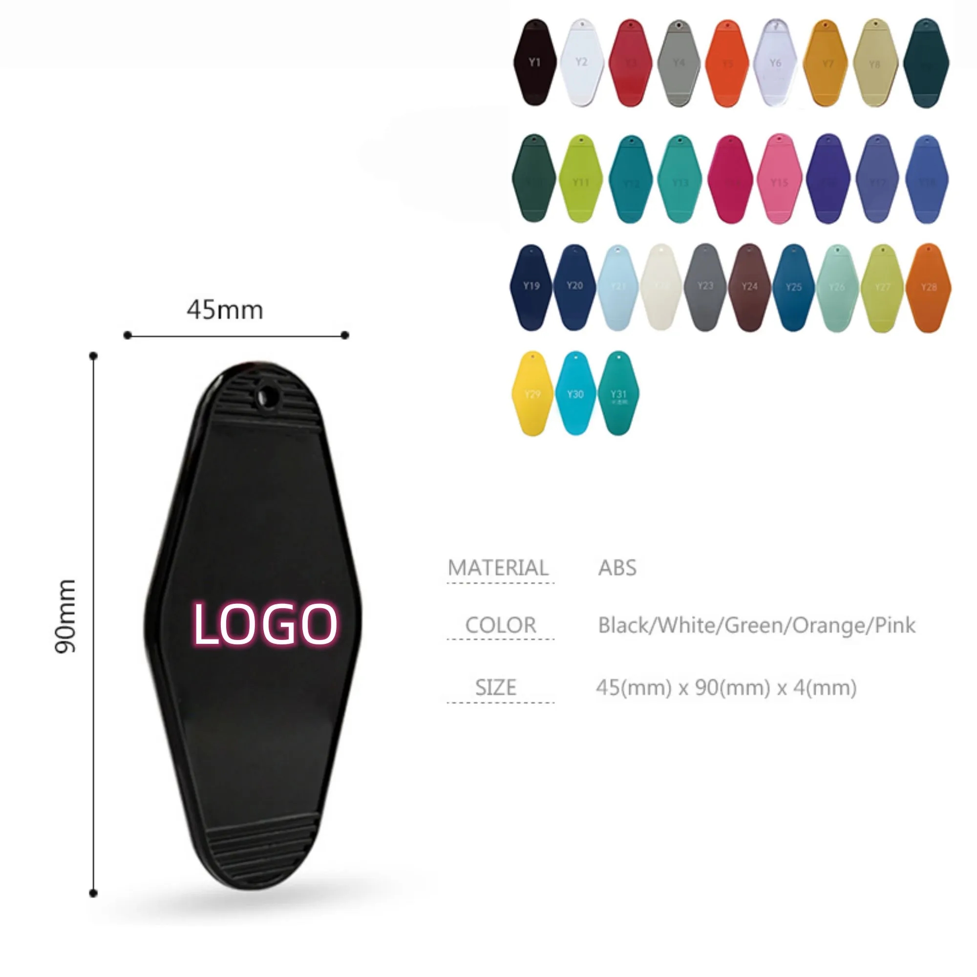 Plastic Key Tag Hotel Luggage Keychain 1