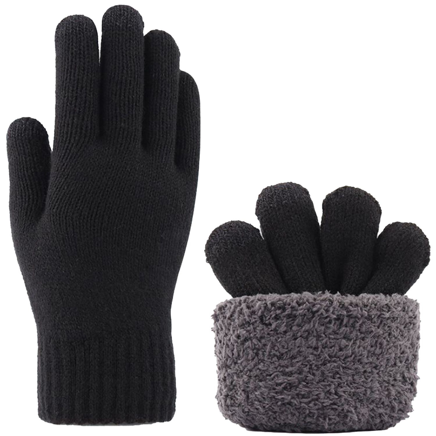 Thick Adult Warmth Gloves w/ 3 Finger Touch 3