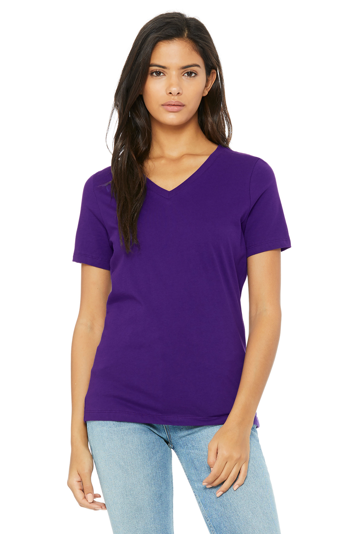 BELLA+CANVAS Women's Relaxed Jersey Short Sleeve V-Neck Tee. BC6405 22