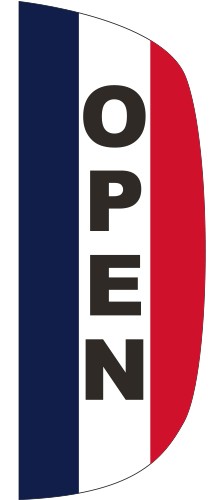 "OPEN" 3' x 8' Message Flutter Flag 1