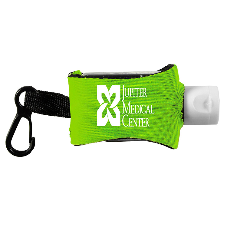 "SanPal Sleeve" .5 oz Hand Sanitizer Antibacterial Gel in Clip-On Neoprene Sleeve Cover 8