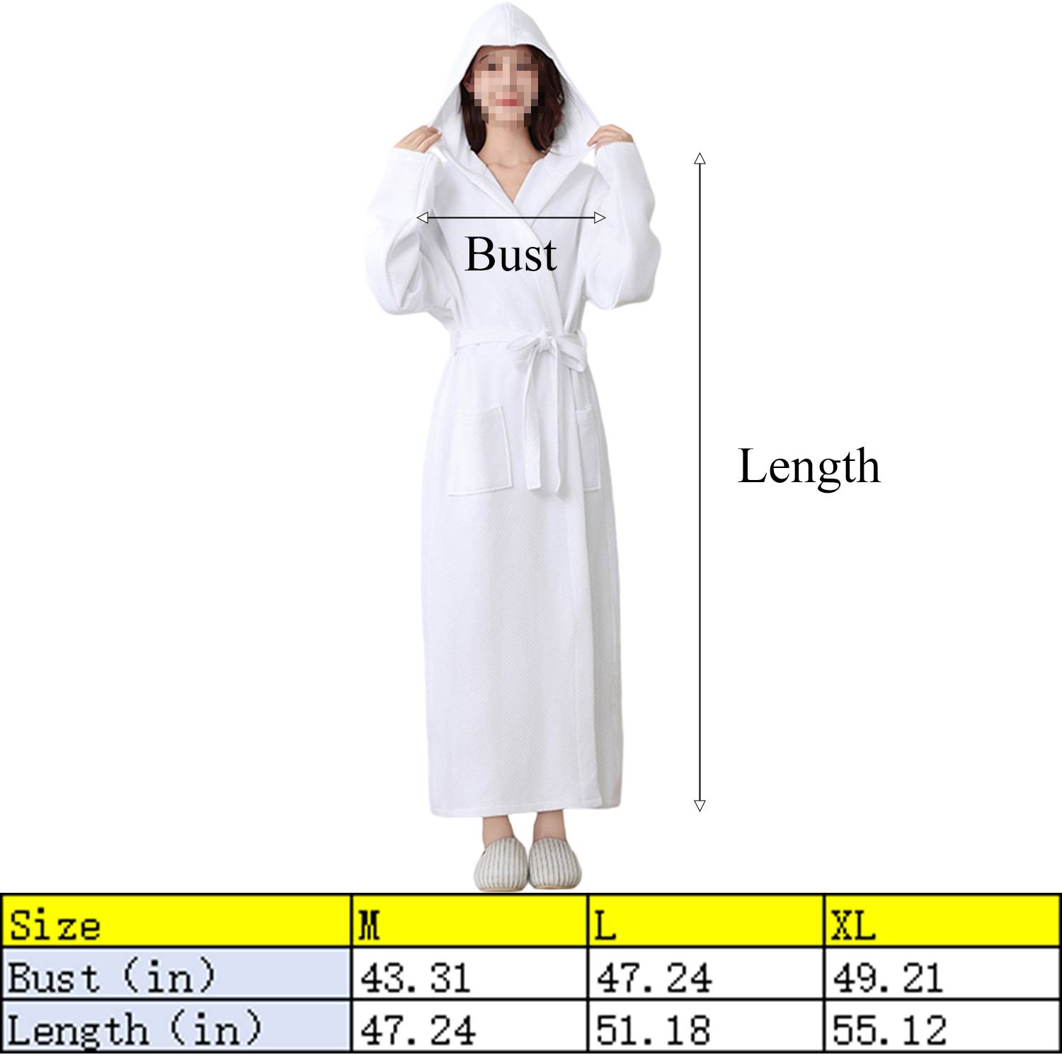 Women Hooded Cotton Bathrobe All-Season Long Robe 10