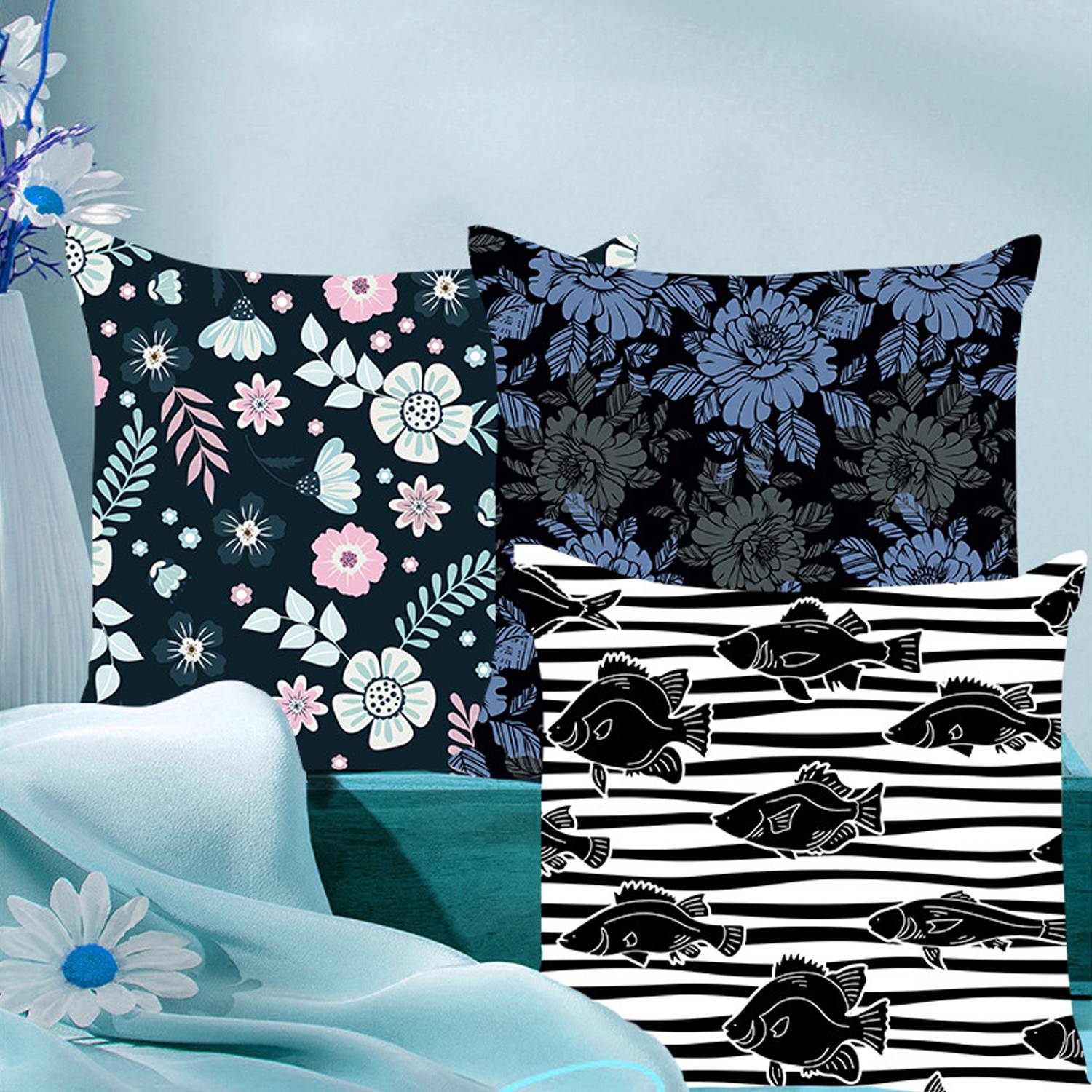 Car Home Comfortable Soft Floral Series Pillow Cover 10