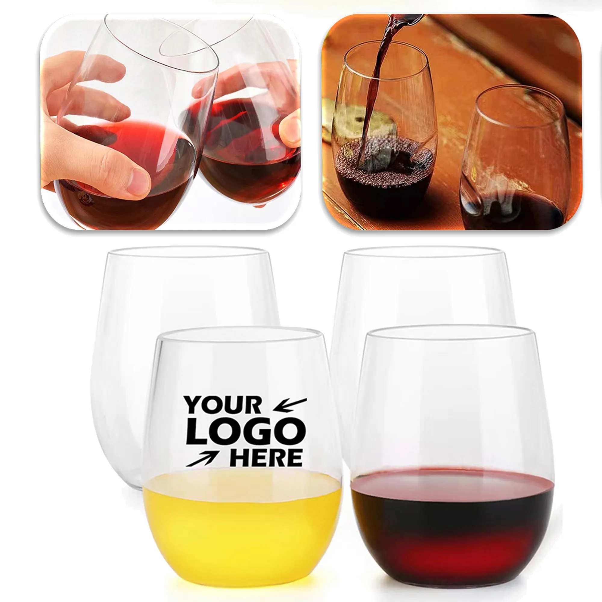 12oz Biodegradable PLA Stemless Wine Cup 2