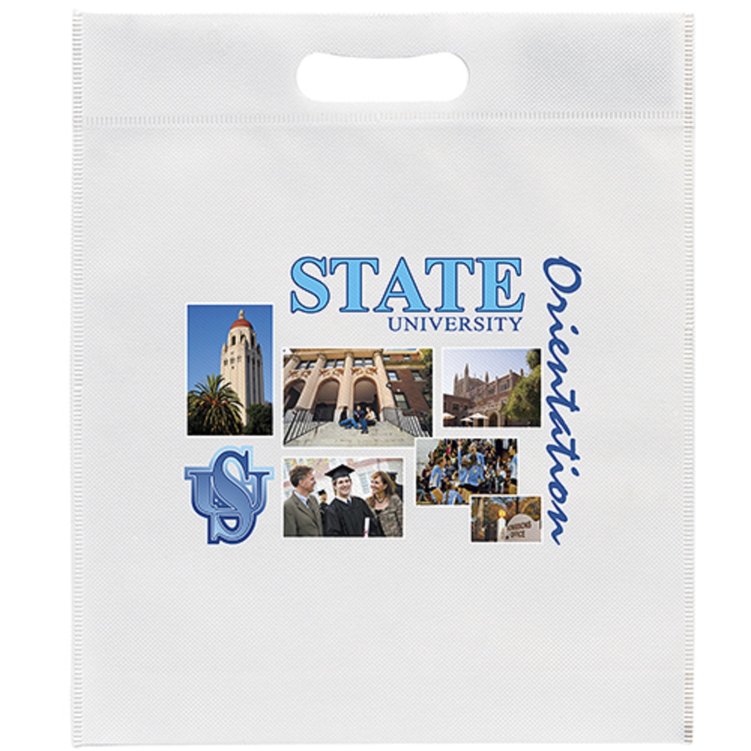 13W x 15H x 3 - Non-Woven Die Cut Bag - ColorVista 6