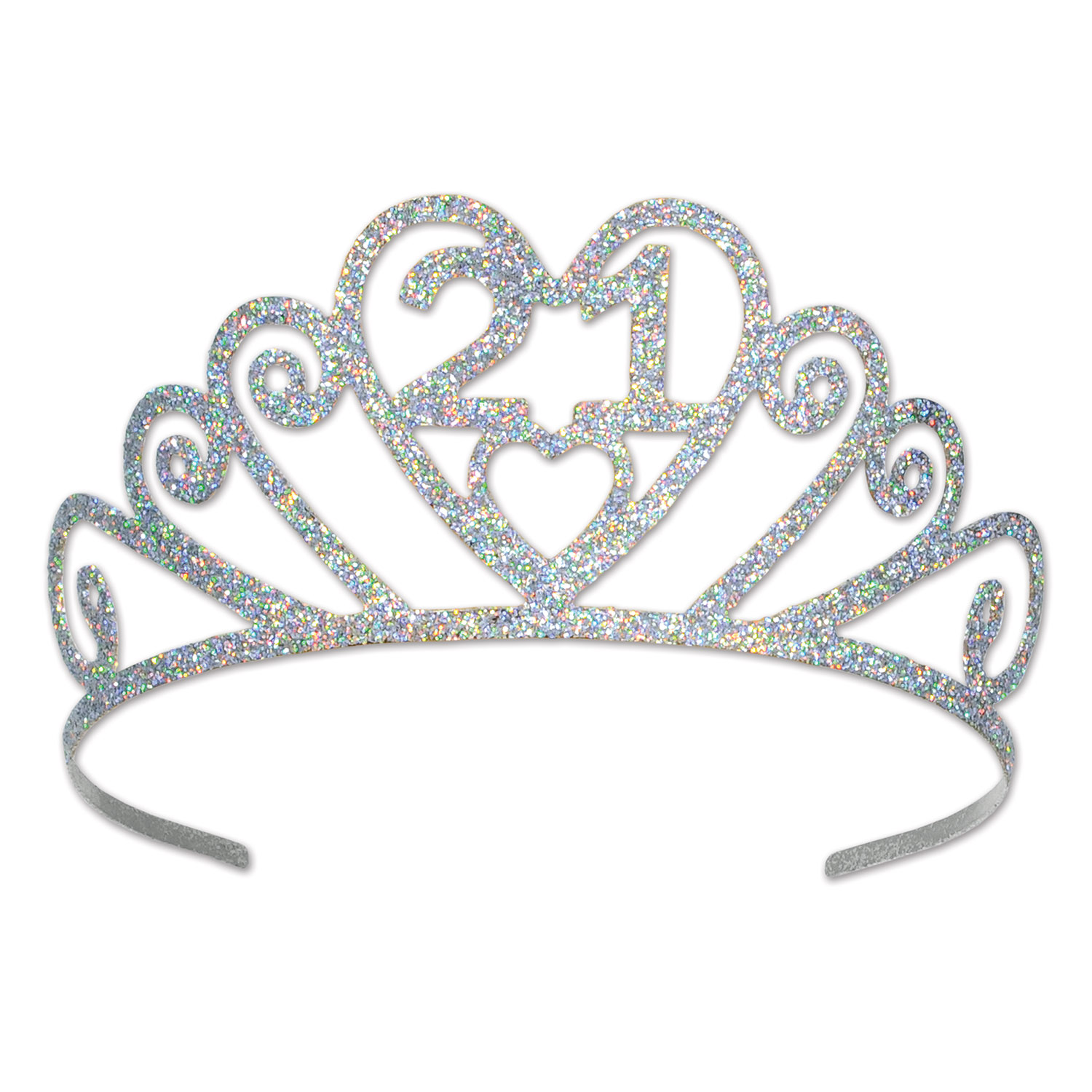 Glittered Metal "21" Tiara