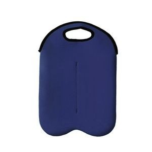 Neoprene Dual Color 2 Bottle Wine Bag With Cutout Handles 30