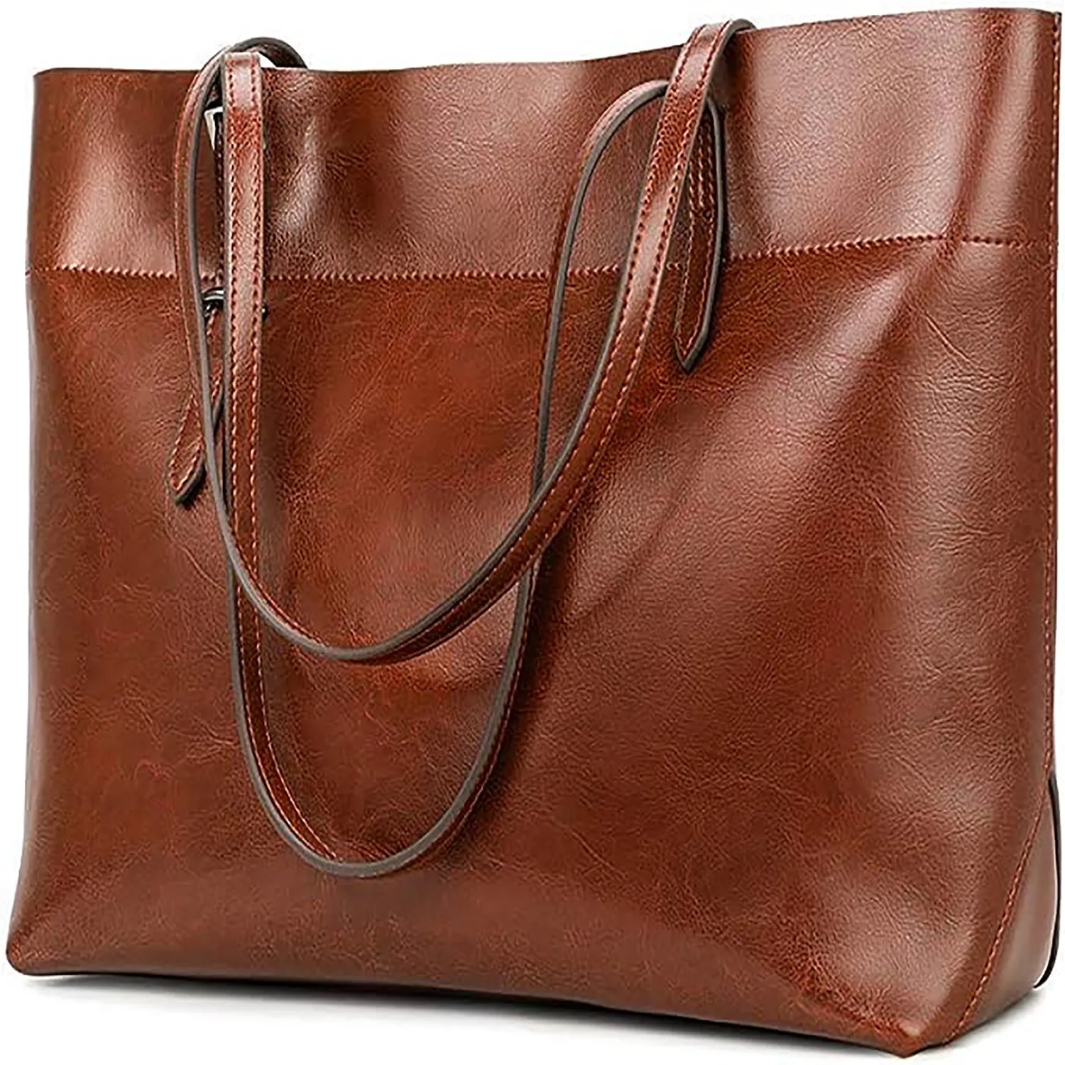 Vintage Leather Tote Shoulder Bag 3