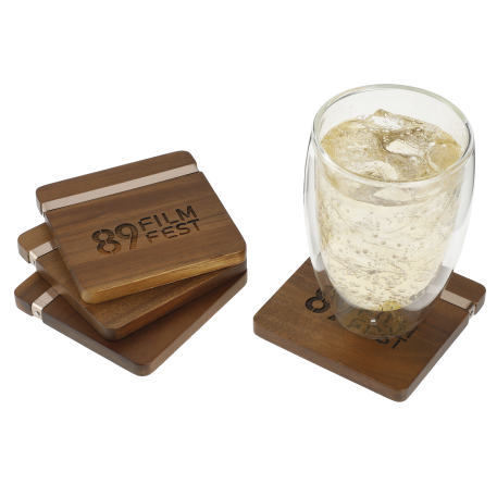 Graze Wood and Metal Coaster Set 38
