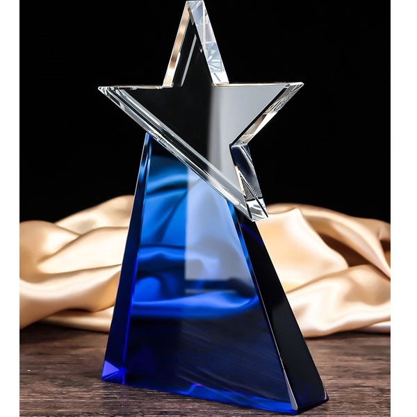 Crystal Star with Blue Base Awards 8