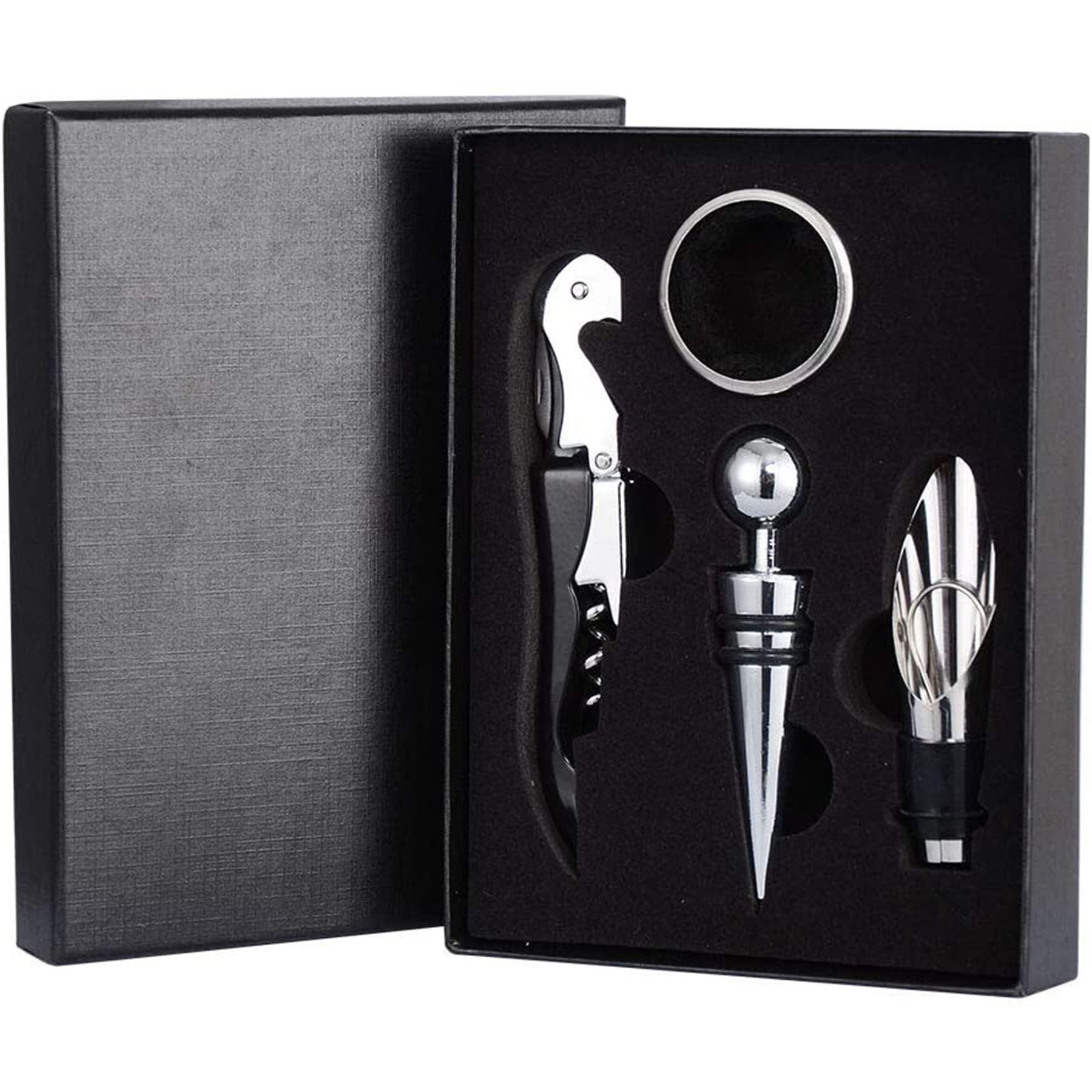 Wine Corkscrew Set 4 Pieces Stainless Steel Opener Multifunctional Tool 3