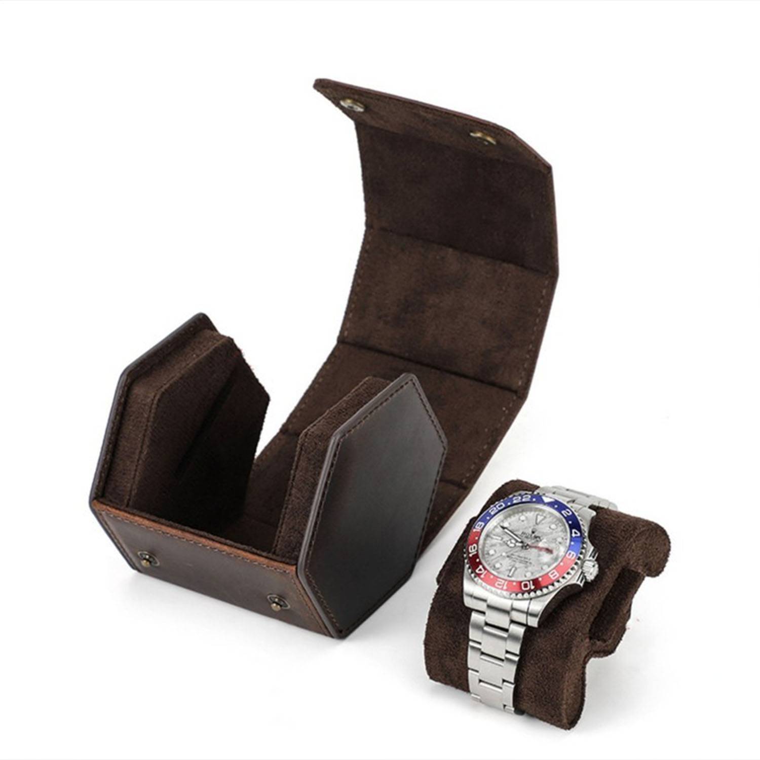 Genuine Leather Hexagonal Watch Box 5