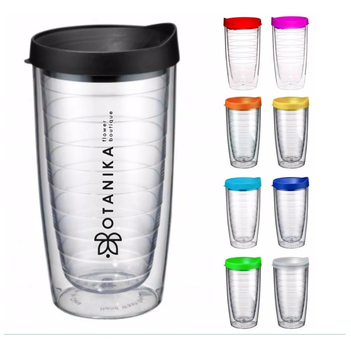 16Oz Colored Lid Double Wall Plastic Tumbler 2